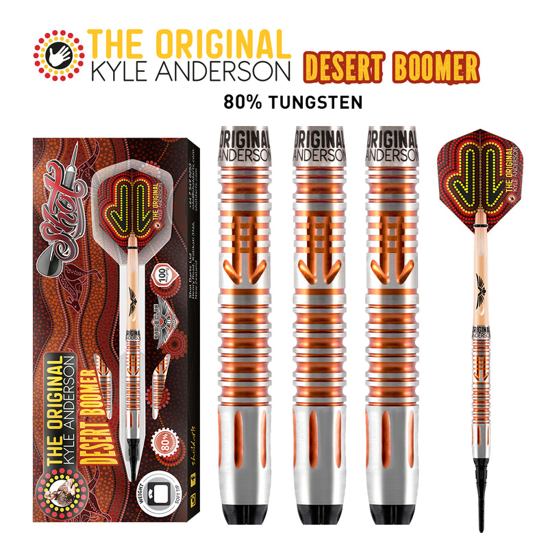 Shot Kyle Anderson Desert Boomer-Soft Tip Dart Set-80% Tungsten