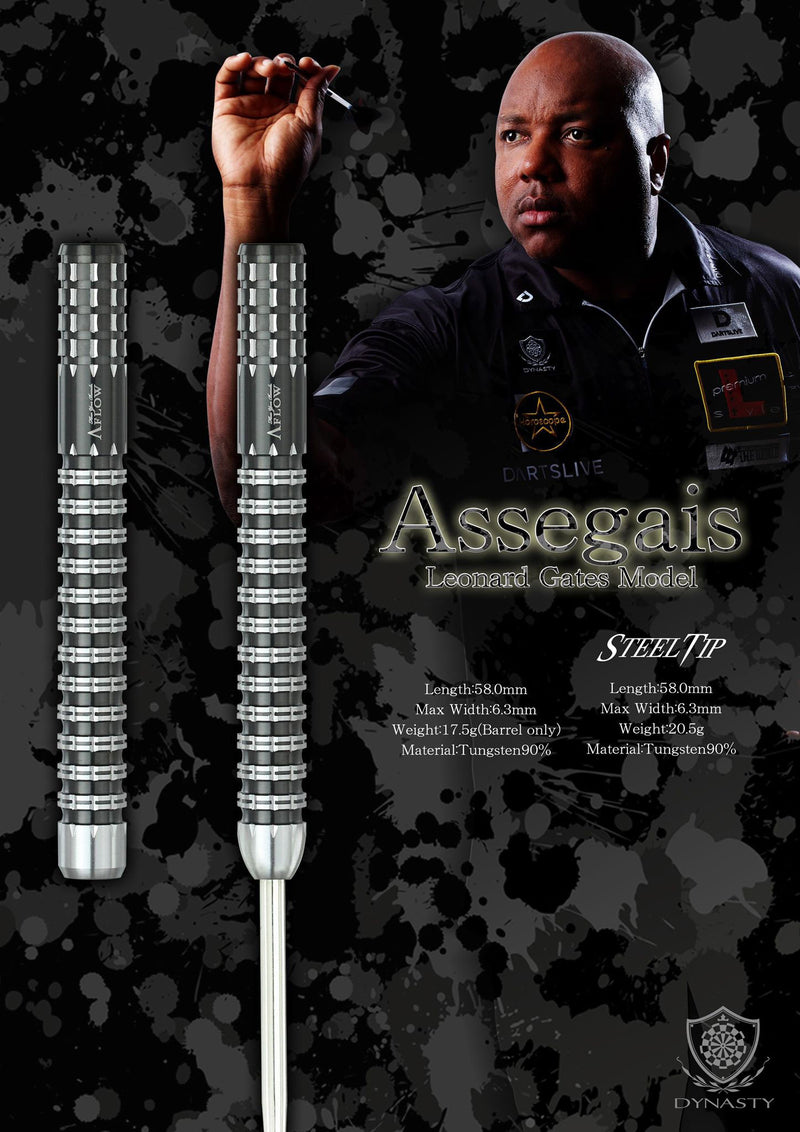 Dynasty A-Flow Assegais Leonard Gates Black Line Coating Type x 17.5g Soft Tip Dart